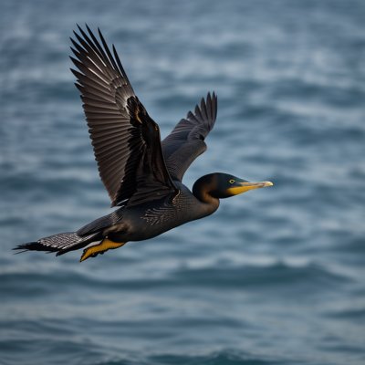 cormorant, bird, flying, water bird, flight, in flight, wingspan, nature, wildlife, animal, landscape, natural environment, ecology, nature and wildlife, wild, sky, black bird, black, water, profile