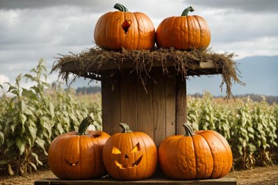 pumpkin, autumn, halloween, harvest, nature, agriculture, orange, rural, table, sky, pilot, refreshment, computer, shelf, vitality, splitter, middle, arithmetic, layout