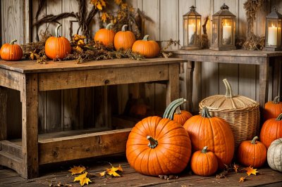 pumpkin, harvest, farm, autumn, rustic, wood, decoration, still life, baskets, storage, fruits, highlight, outdoor, traditional, agriculture, orange, text, vegetable, fresh, crate, farmer