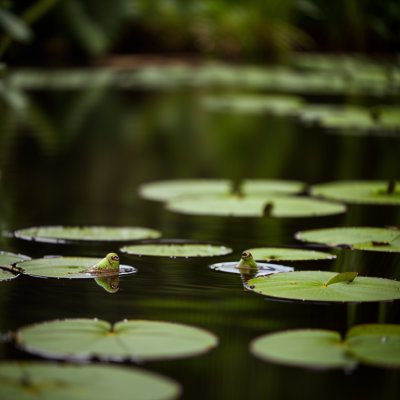 frog, water lily, pond, nature, green, reflection, serenity, wildlife, ecology, wetland, landscape, leaping, sunlight, swampy, feral, motion, edge, natural habitat, resting, aquatic plants