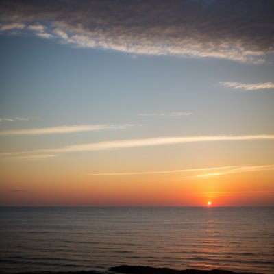 sunset, landscape, twilight, sea, horizon, ocean, nature, clouds, sky, sun, seascape, vista, dawn, water, lighting, calm, reflection, evening, beauty