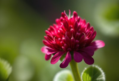 crimson clover, red flower, nature, macro, soft background, botanical, red, purple, wildflower, detail, blurred background, meadow, summer, spring, field, pink blossoms, nature wilderness, flower essence, wild flora, hygge