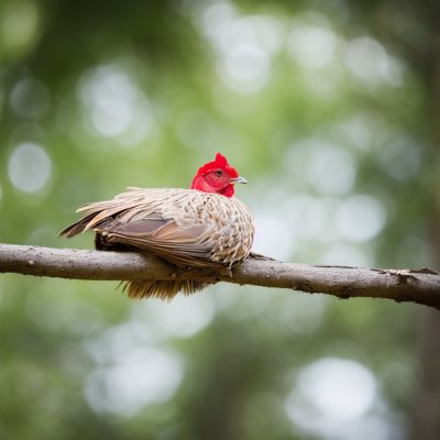 hen, bird, poultry, feathers, nest, nature, branch, tree, outdoors, farm, sitting, calm, deep brown, remarkable, alert, green background, countryside, animal, agriculture