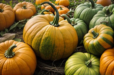 pumpkin, various colors, autumn, agriculture, green, yellow, orange, speckled, harvest, decorative, vegetables, texture, cultivar, traditional, composition, market, autumn decoration, colors of nature, color, natural