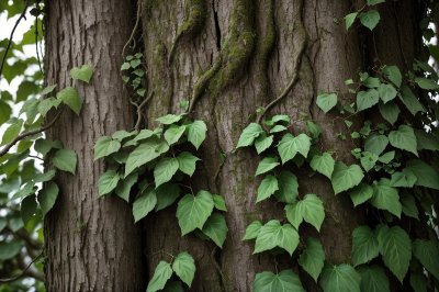 ivy, climbing plant, tree bark, trunk, green leaves, nature, forest, wood, overgrown, ecology, knots, surface texture, organic, wild plants, roots, outdoor, decorative, growth, green, character, tranquil atmosphere