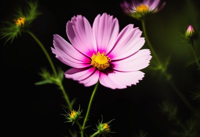cosmos, hd wallpaper, pink, yellow center, detail, nature, flower, sharp, macro, background, botany, ornamental flower, summer flower, gift of nature, gardening, flower wallpaper, beautiful, decorative, pistil, outdoors