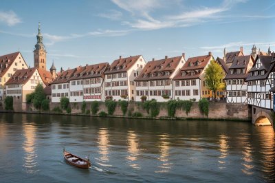 bamberg, river, boat, district, historical, half-timbered house, architecture, tourist, landmark, bridge, village, canal, recreational, summer, tradition, urban, green, panorama, shop, century