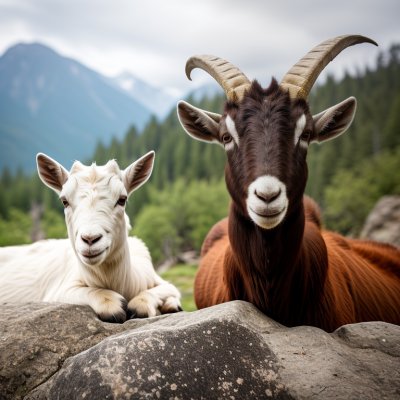 goat, kid, nature, animal, rock, boulder, wildlife, natural habitat, mammal, horn, creatures, foreground, reserve, forest, foliage, weather, relaxation, calm, comfort, circle
