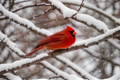 bird, cardinal, red color, snow, tree branch, winter season, nature, wildlife, forest, sanctuary, winter, beautiful, landscape, animal, winter scene, cardinal bird, frozen, beautiful bird, wild animals, winter environment