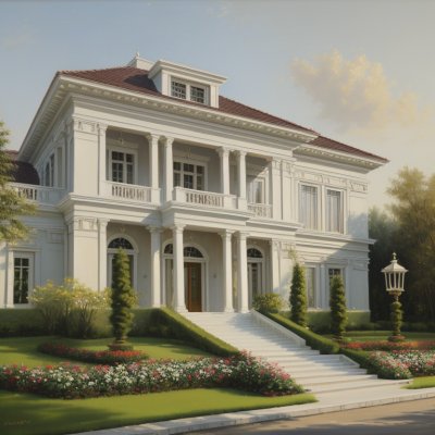 luxury villa, architecture, mansion, suburban, garden, provence style, nature, front yard, large windows, stairs, green, clear sky, elegance, affluent, luxury property, symmetry, splendor, living space, contemporary, two-story, balcony