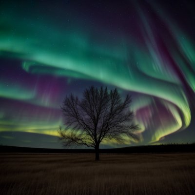 aurora, northern lights, night sky, tree, landscape, stars, starry sky, night landscape, nature, mountain, wilderness, outdoors, landscape photography, night photography, long exposure, dark sky, scenic, serene, dramatic sky, natural beauty