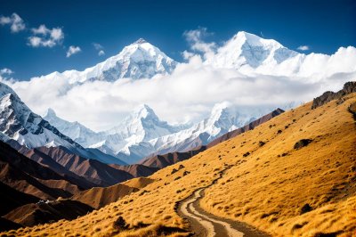 nepal, annapurna, poon hill, himalayas, trekking, snow mountain, golden grass, alpine meadow, sea of clouds, blue sky, adventure, travel, expedition, natural landscape, outdoor, mountain hiking, photography, mountain peak, hiking trails, scenery