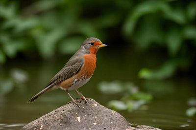 bird, robin, american robin, nature, wild, animals, pond, black, orange, gray, feathered, insect, worm, birdsong, ornithology, unique, sky, tree, rock, belly
