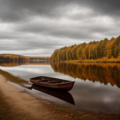 autumn, landscape, nature, forest, lake, boat, reflection, wilderness, grass, trees, peace, autumn colors, relaxation, calm, natural beauty, countryside, panorama, clear sky, sustainability, ecology