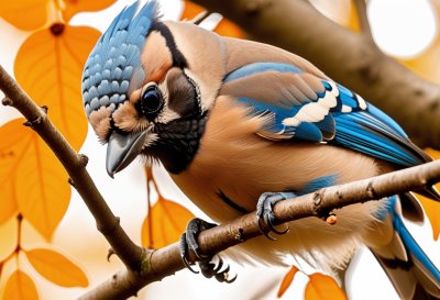eurasian jay, bird, wildlife, acorn, forest, branch, feeding, detailed, macro, close-up, feathers, sunny, beak, nature, tree, background, beauty, jay, animal, sunlight, colorful