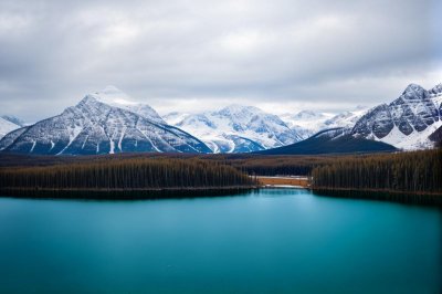 mountains, nature, lake, snow, blue water, sky, panorama, landscape, clouds, winter scene, tranquility, highland landscape, wilderness, natural beauty, hiking, alpine range, nature reserve, peaceful atmosphere, dramatic sky