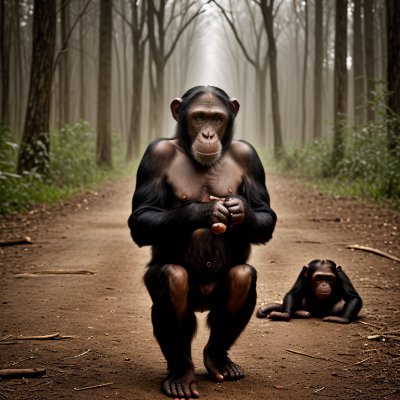 chimpanzee, tool, termites, forest, primate, intelligence, behavior, feeding, stick, log, green plants, leaves, nature, chimpanzee intelligence, ecosystem, native habitat, chimpanzee tool, tool use, forest environment
