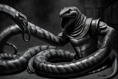 cobra, king cobra, snake, hood, scales, hiss, strike, dangerous, venomous, reptile, jungle, pattern, defense, alert, coiled, strike stance, wild, landscape, nature, animal