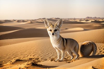 fennec, desert, big ears, golden sand, sahara, cute, heat, burrow, nocturnal, cream fur, band, wild, animal, sand dune, nature, adaptation, savanna, fierce heat, mammals, desert animal, fox