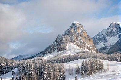 mountain, snow, cold, trees, nature, winter, serene, peaceful, clouds, adventure, beautiful, blue, white, calm, rocks, panorama, snowy, alpine, wild, accommodation, adventurous