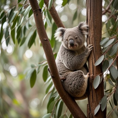 koala, bear, eucalyptus, tree, branch, leaves, sleeping, cute, marsupial, australia, wildlife, nature, furry, lazy, forest, climbing, outback, adorable, sleeping koala