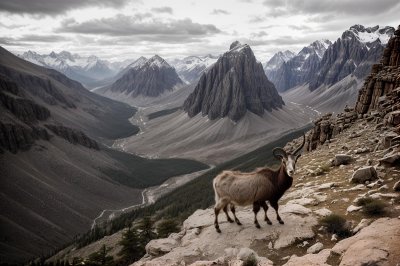 markhor, goat, horns, spiral, mountain, cliff, rocks, beard, pakistan, majestic, extreme, height, nature reserve, wild, snow, panorama, exotic, world heritage, nature, sky