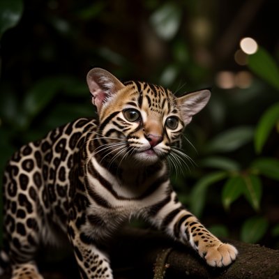 ocelot, pet, cat, spots, pattern, jungle, nature, rainforest, night, nocturnal, eyes, glow, stealth, predator, branch, forest, biotope, foliage, animal, wilderness, shoulder height, exotic, mysterious, natural
