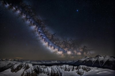 milky way, galaxy, night sky, stars, mountains, astronomy, cosmos, space, universe, celestial, landscape, nature, rocky, wilderness, outdoors, darkness, majestic, scenic, nebula, constellation