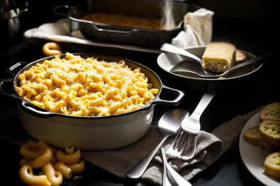 macaroni and cheese, food, cheese, dinner, baked, oven, cooking, creamy, delicious, warm, fresh, appetizing, pasta, lunch, comfort food, cheese sauce, american, gloves, hot, cook