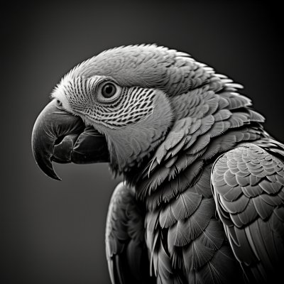 parrot, african grey parrot, grey feathers, white face, yellow eye, dark beak, close-up, portrait, profile, side view, wildlife, nature, animal, avian, pet bird, exotic animal, intelligent, beautiful, detailed plumage, sharp focus