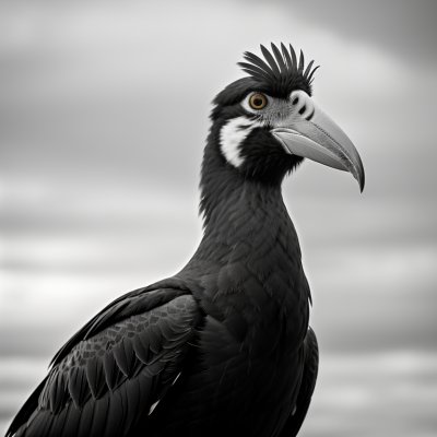 animal, bird, african bird, large beak, black feathers, exotic, blue, uganda, blue face, wildlife, climate zone, nature, magnification, hornbill, insect, habitat, natural, humps, black and blue, beak