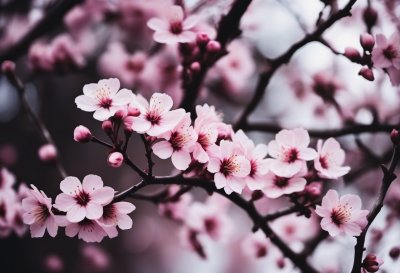 flowers, spring, pink, nature, branch, flower wallpaper, plum, springtime, blooming, beautiful flowers, twig, blurred background, bud, culture, aesthetics, botany, flower background, tree roots, decorative, traditional, beautiful view, plant