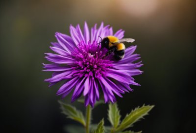 flower, bumblebee, beautiful flowers, purple, nature close-up, nature, flower background, sunlight, pollination, wildlife, macro photography, flower wallpaper, natural light, summer, thorn, garden, green, flying, wings, stamen, soil, petals, display, outdoor