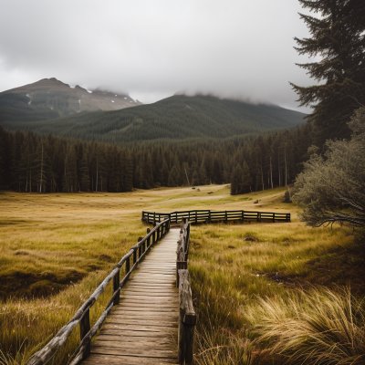 child, wooden boardwalk, nature, mountain landscape, meadow, forest, nature landscape, hiking, grass, travel, family, summer day, china, blue sky, tranquility, adventure, nature's beauty, peaceful, nature reserve, green, cool breeze