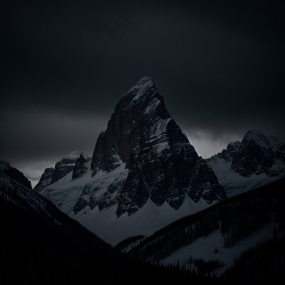 mountains, drama, dark, snow, night landscape, serenity, grandeur, winter landscape, isolation, remote, natural, lonely, peaceful, mist, mountain peak, nature, shadows, rugged terrain, cold, wilderness
