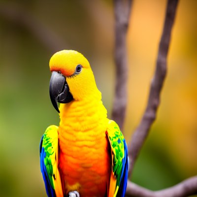 parrot, yellow, orange, nature, bird, pet, animal, exotic, outdoor, colorful, closeup, green, sun conure, yellow and orange, outside, aviary, feathers, head, natural world, conservation, sunlight