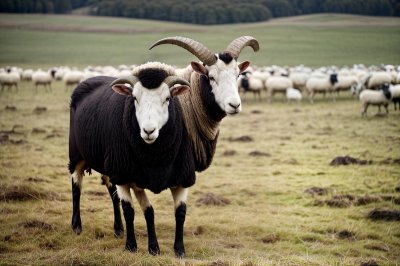 sheep, ram, horns, black fleece, pasture, rural, breeding, agriculture, ouessant sheep, animal, nature, male, natural environment, black, outdoors, majestic, photography, lifestyle, livestock, ouessant, ecology