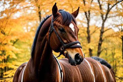 horse, arabian horse, autumn, autumn colors, foliage, portrait, mammal, nature, animal, autumn season, brown horse, detailed portrait, living animals, outdoor, happy horse, autumn nature, warm colors, wildlife, aesthetics, rural