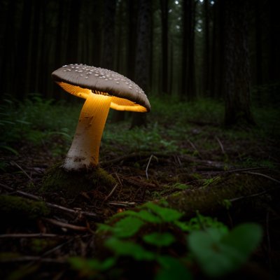 mushroom, glowing mushroom, nature, forest, fantasy, fungi, mystical, light, moss, lamp, fall, multiverse, mycology, glow, fairy tale, calm, captivating, enchanting, darkness, lampshade, mysterious