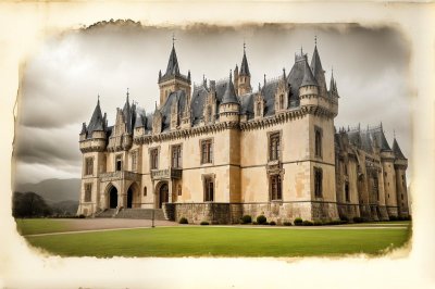 watercolor, castle, art, architecture, history, architectural style, painting, building, historical, nature, german castle, garden, architectural heritage, european, historical building, photography, green landscape, medieval style, blue sky, inspiration