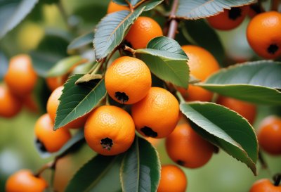 berries, orange fruits, leaves, nature, fruit tree, close-up, green, tart, gardening, fruit, harvest, botany, autumn, natural, black markings, garden crops, tree fruits, branches, twig, organic