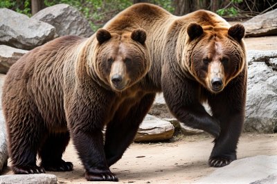 bear, brown bear, predator, dangerous, zoo, mammal, nature, nature park, fauna, nature photography, france, normandy, fur, rocks, landscape, stones, wildlife, solitary, forest, natural habitat
