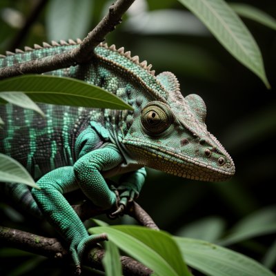chameleon, animal, nature, green, leaves, camouflage, reptiles, ecosystem, adventure, colorful, curious, exotic, outdoor, wildlife, conservation, survival, ecology, biology
