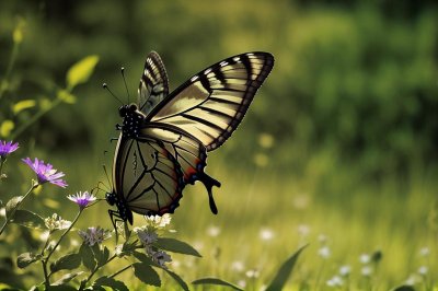 butterfly, meadow, macro photography, wings, summer, wildflower, insect, brown, antenna, detail, endangered species, natural environment, flower, green, close-up, nature, breathtaking, symmetry, beauty, hoverfly, shading
