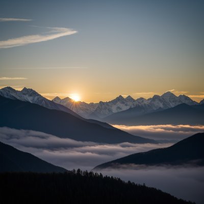 mountains, clouds, peaks, dawn, himalayas, landscape, alpine, mist, horizon, nature, wilderness, summits, sky, blue, blue sky, morning, altitude, range, outdoor, tranquility, scenic, snow