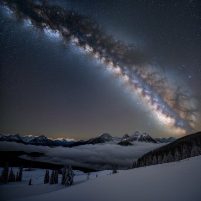 milky way, stars, mountains, winter, panorama, galaxy, snow, astronomy, cosmos, astrophotography, darkness, nature, landscape, space, alps, constellation, frozen, chilly