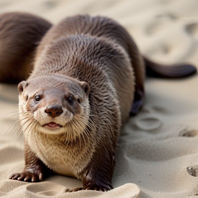 otter, animal, beach, sand, nature, creature, cute, mammal, wildlife, close-up, head, face, foreground, animal life, conservation, young, aquatic, appearance, expressive, water animal