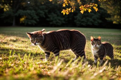 autumn, cat, pet, outdoors, beautiful wallpaper, grass, autumn leaves, nature, craft, cute, gravel, garden, background, pastel colors, calm, cat eyes, portrait, animal, natural light, detail, observation, darkness, contemplation