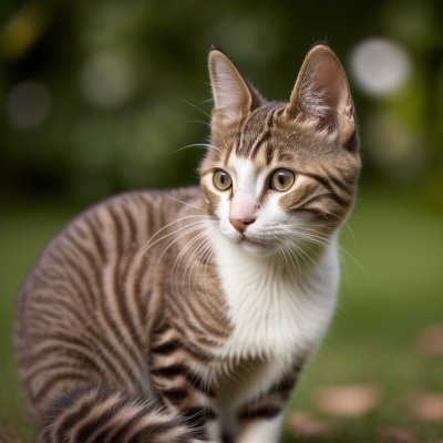 cat, animal, feline, pet, nature, mammal, outdoors, cute, white, gray, green, fur, relaxation, sunny, rest, walk, landscape, relaxed, tomcat, gravel