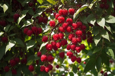 leycesteria, fruits, berries, seeds, red, nature, garden plant, green background, botany, exotic, flowering, decorative, twigs, gardening, formosa, spring, garden design, blooming